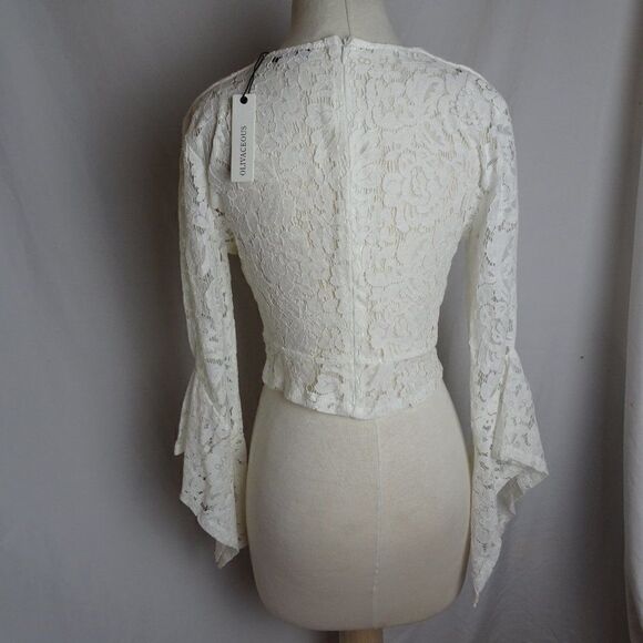 Olivaceous Women Lace Top Size L - Picture 3 of 11